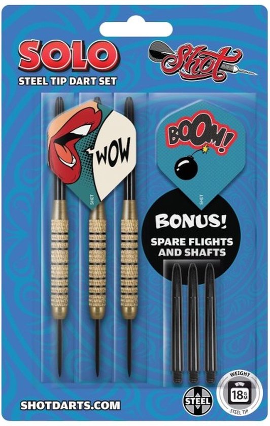 Shot! Solo Brass Plated Steeltip 18g - 18 Gram van Shot!
