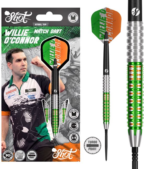 Shot William O'Connor Turbo Point 90% - Dartpijlen van Shot!