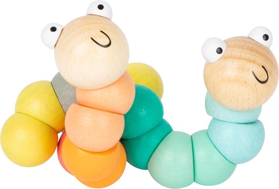Small Foot - Houten Motoriek Rups Pastel van Small Foot