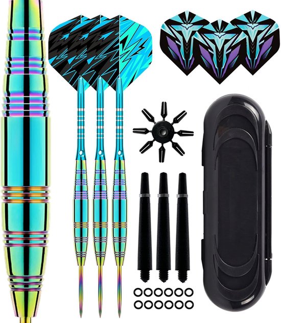 SnelShoppen - Professionele Dart Darts met Metalen Punt 23g, Premium Steel Tip Darts Set, 3 Aluminium Schachten, Ideaal voor Feest en Spelletjes