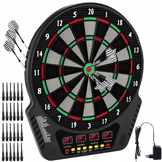 Soft Elektronisch Dartbord - Dartbord - Autodarts Scoring Systeem - 27 Spellen - Duurzaam en Slagvast - LED Scorebord - Spraak - ABS+PP - Dartspel - Voor Thuis en Bar