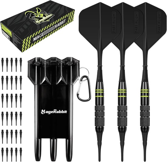 Soft Tip Dart Set met 3 Darts, 30 Extra Zachte Tips en Draagbare Opbergdoos voor Elektronisch Dartbord
