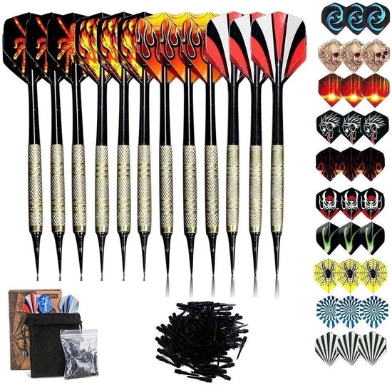Soft tip darts - 16 cm - Kunststof punten en flights - Complete set voor elektronische dartborden