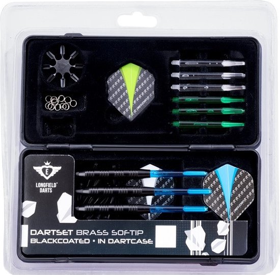 Soft Tip Darts Set - Blackcoated in Dartcase van Oen.