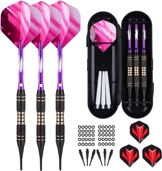 Soft Tip Darts Set voor Elektronisch Dartbord - Professioneel Design - 18g Gewicht - Inclusief Accessoires