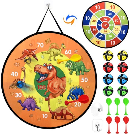 Solidchoice- Dartbord 66 cm - Opvouwbaar Dartspel - Veilig Speelgoed - Inclusief 8 Plakkerige Ballen - Geschikt voor Kinderen vanaf 3 Jaar - Indoor/Outdoor - Dartspeelset