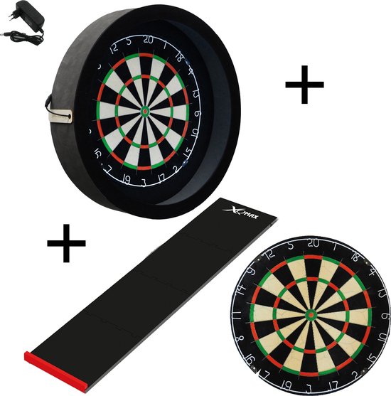 Sorpresa PRO - Complete PRO - zwart-zwart - Darts Set Plain - dartmat - dartbord verlichting van Sorpresa