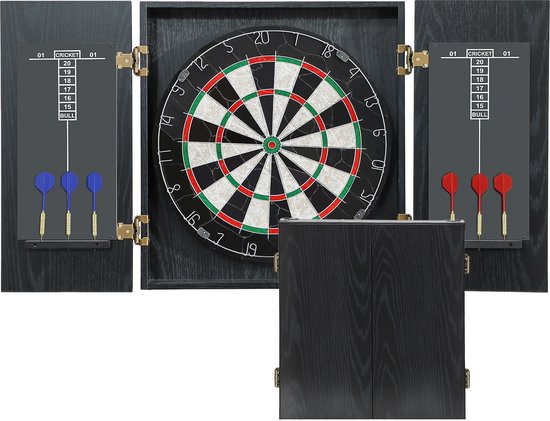 SPORTNOW-Dartbord-Sisal, staal-100x55x9cm-Zwart