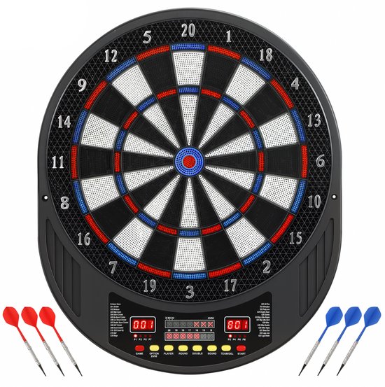 SPORTNOW - Elektronisch dartbord - Kunststof - 44x53x2,8 cm - Zwart van Merkloos