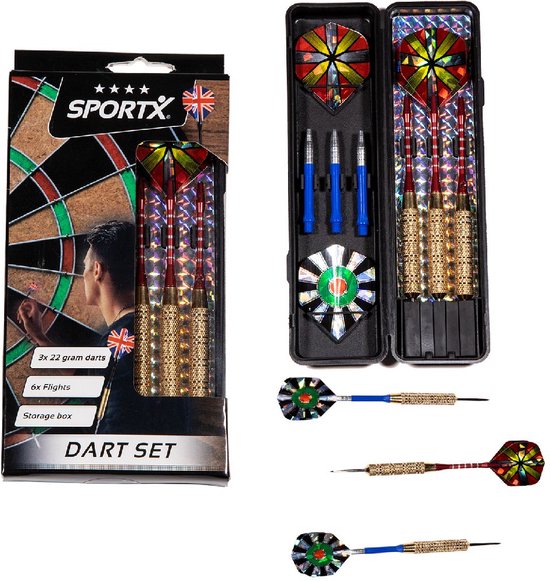 SportX Dart Deluxe - Dartpijlen - In Case - 22 gram van SportX