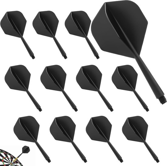 Stabiele Dart Flights met Schachten - 12 Stuks, Geïntegreerd Flight en Shaft Systeem voor Verbeterde Werpnauwkeurigheid