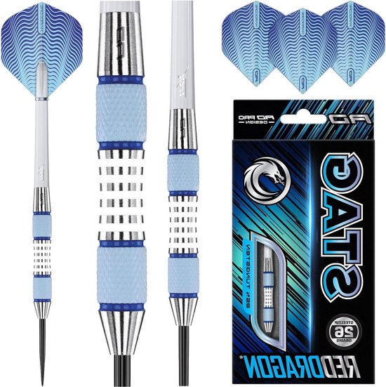 Stag Tungsten Darts Set - 21-30 Gram with Flights and Stems van Stag