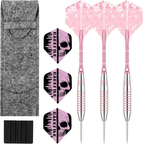 Stalen Dartset - Metalen Darts - Precisie Spel - Duurzame Aluminium Schachten - 20 Gram - Roze