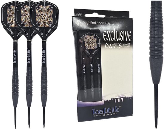 Steeldartpijlen Keltik Ardan 26g Black â€“ 90% Tungsten van Merkloos