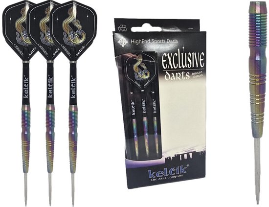 Steeldartpijlen Keltik Darian 23g Rainbow â€“ 90% Tungsten van Merkloos