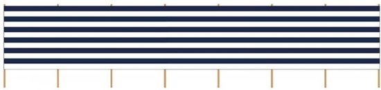 Strand/camping - windscherm - gestreept - wit/blauw 4.65 x 1,50 meter van ProPlus