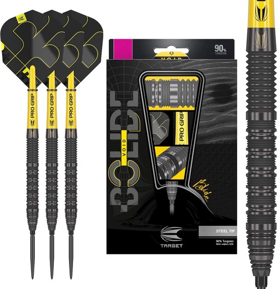 Target Darts Bolide Void Steel Tip Dartpijlen 23G - 90% Tungsten Barrel met Swiss Point Technologie - Barrel 01 Design met Pro Grip Shafts en Pro Ultra Flights