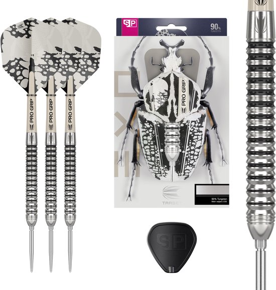 Target Darts EXO Edition 90% Tungsten Steel Tip Darts Set 23G Barrel 01 - Swiss Point Technologie - Pro Grip Shafts - Pro Ultra Flights - Radiale Groeven - Levenslange Garantie van Merkloos