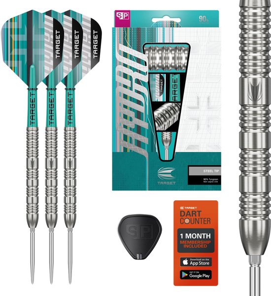 Target Darts Hydro Steel Tip Dartset 23G Barrel 02 - 90% Tungsten - Swiss Point Technologie - Pro Grip Shafts - Pro Ultra Flights - Torpedo Vorm - Compleet met Accessoires van Merkloos
