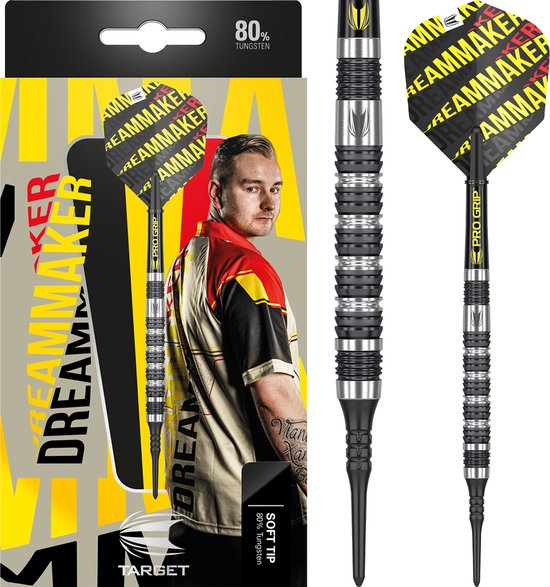 Target Dimitri van den Bergh 80% Soft Tip - Dartpijlen - 20 Gram van Target