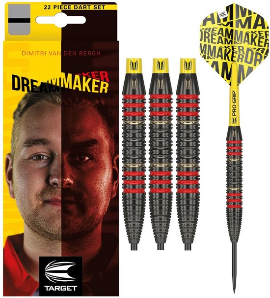Target Dimitri van den Bergh Brass Set 22 Pieces - Dartpijlen - Darts van Target