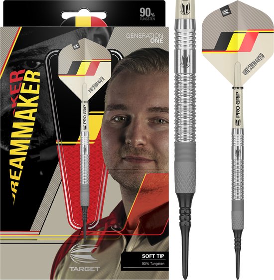 Target Dimitri van den Bergh G1 90% Soft Tip - Dartpijlen - 19 Gram van Target