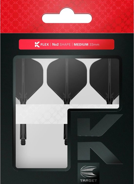 Target K-Flex Black NO2 - Dart Flights - Short van Target