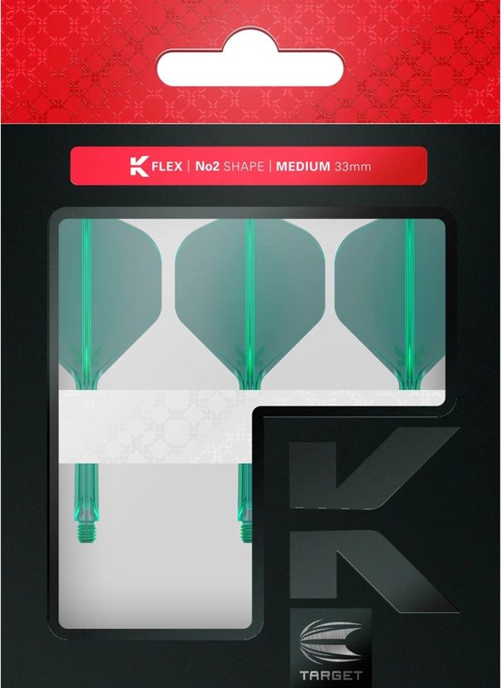 Target K-Flex Green NO2- Dart Flights - Short van Target