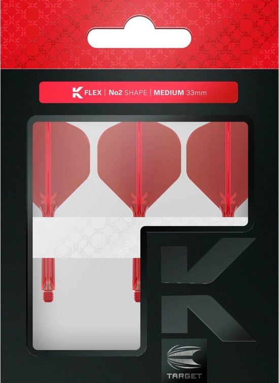 Target K-Flex Red NO2 - Dart Flights - Short van Target