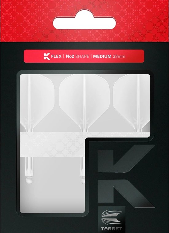 Target K-Flex White NO2 - Dart Flights - Short van Target