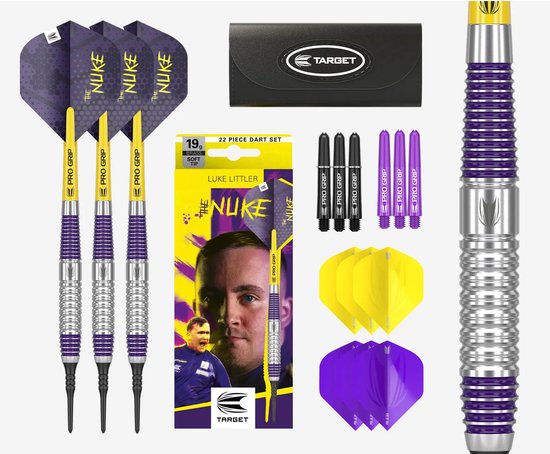 Target Luke Littler Brass Set 22 Pieces - Soft Tip Darts van Merkloos
