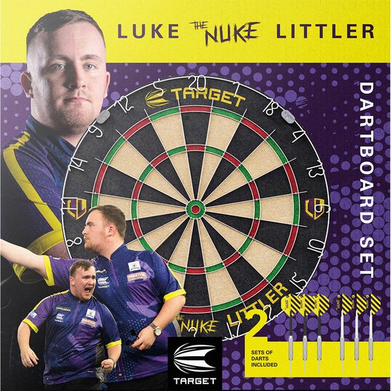 Target Luke Littler Dartbord Set - Inclusief Dartbord en Dartpijlen - Complete Dartset van Target