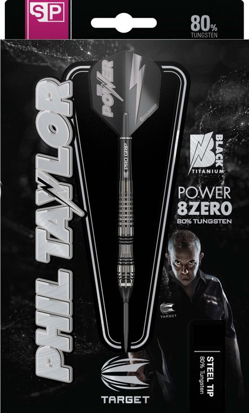 Target Phil Taylor Power 8ZERO 4 Black Titanium Swiss Point 80% - Dartpijlen van Merkloos