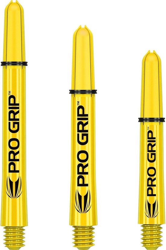 Target Pro Grip Dartshafts - Geel - Short - (1 Set) van Target