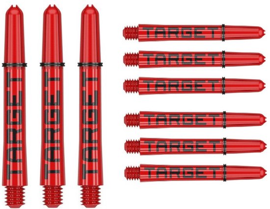 TARGET PRO GRIP TAG 3 SETS RED BLACK - DART SHAFTS MEDIUM van Target