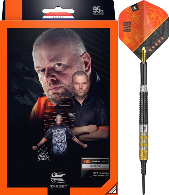 Target Raymond van Barneveld Gen 4 95% Soft Tip - Dartpijlen - 18 Gram van Target