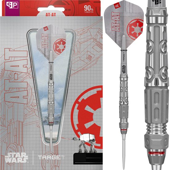 Target Star Wars AT-AT 90% Tungsten Steeltip Darts – Dartpijlen met Swiss Point – 23g 24g 25g – Inclusief Shafts, Flights en Tool – Officieel Disney Product van Merkloos