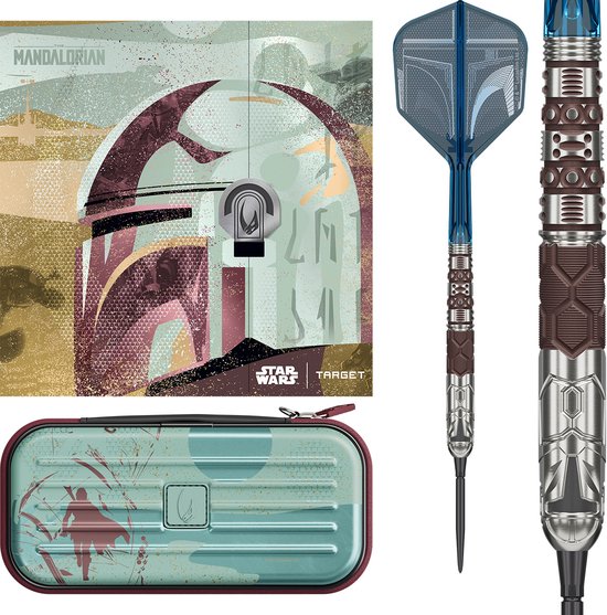 Target Star Wars Mandalorian 95% Tungsten Steeltip Darts – Professionele Dartpijlen – 22g 24g 26g – Inclusief Shafts en Flights – Officieel Disney Product van Merkloos