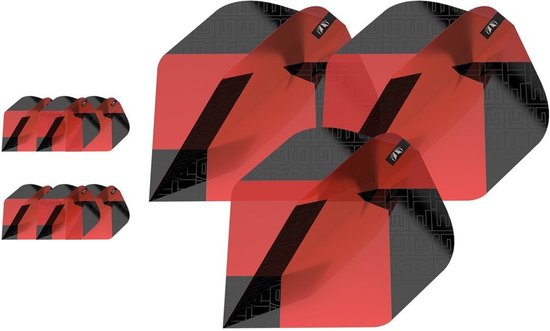 Target Tag 3 Set Black Red NO2 - Dart Flights van Merkloos