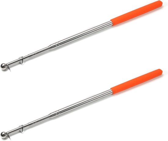 Telescopische Pointer - Aanwijsstok Uitschuifbaar - Klas Presentatie - Zachte Viltpunt - Verlengt tot 1 Meter - Oranje