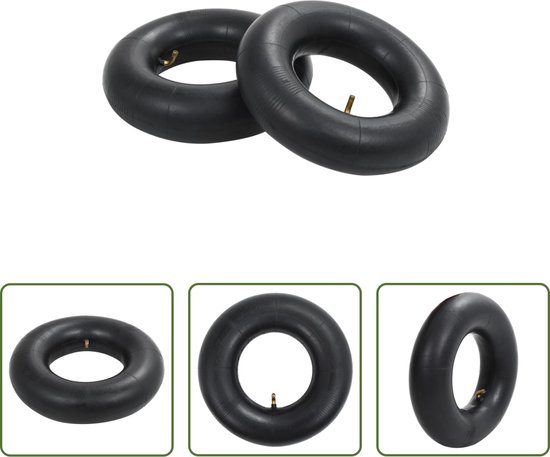 The Living Store Binnenbanden - 13x5.00-6 - Duurzaam - slijtvast rubber - Gebogen TR87 ventiel - 30 cm buitendiameter - 15 cm binnendiameter van The Living Store