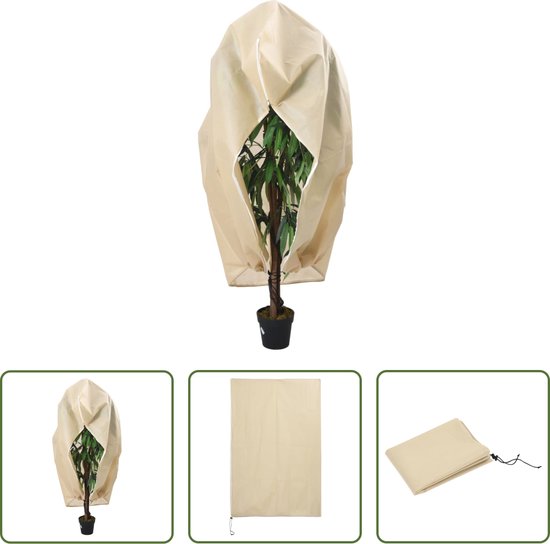 The Living Store Plantenhoes - Beige - 1 x 1.55 m - Ademend en duurzaam van The Living Store