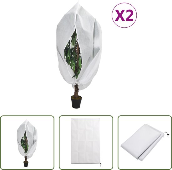 The Living Store Plantenhoes - Winterbescherming - Ademend - Trekkoord en ritssluiting van The Living Store