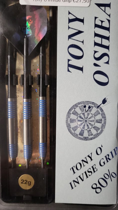 Tony O'Shea Invise grip 80% 22 gr van Harrows