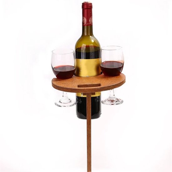 Trend24 - Wijntafel - Picknicktafel- Strandtafel - Inklapbaar - Draagbaar - Hout - Bruin van Trend24
