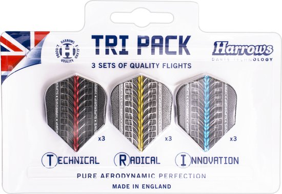 TRI PACK SUPERGRIP - 3 sets flights van Harrows