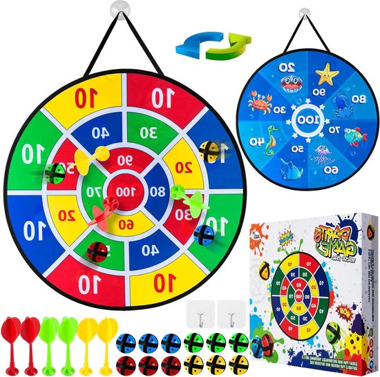 Tuinspeelgoed - 26 Inch Grote Dubbelzijdige Dartspellen - Leeftijd 5 6 7 8 9 10 11 12 Jaar - Blauw van Afuhan