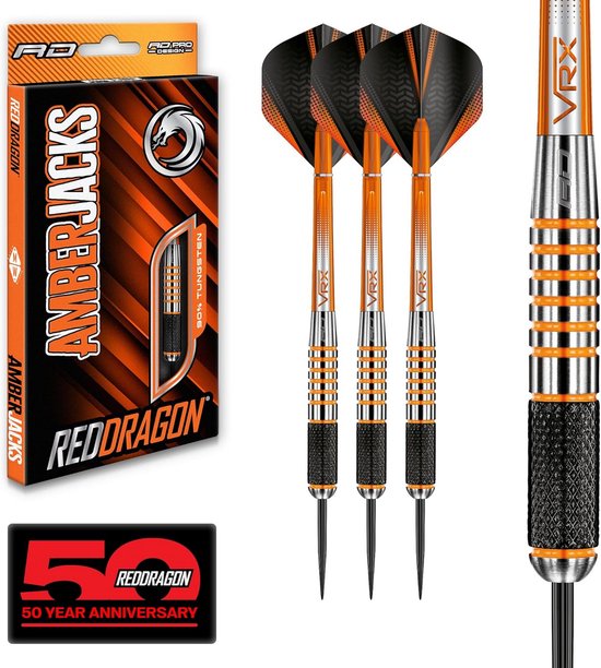 Tungsten Steeltip Pijlen - Professionele Set - Darts Spelen - 90% Wolfraam Kwaliteit - 28 Gram - Zwart Oranje
