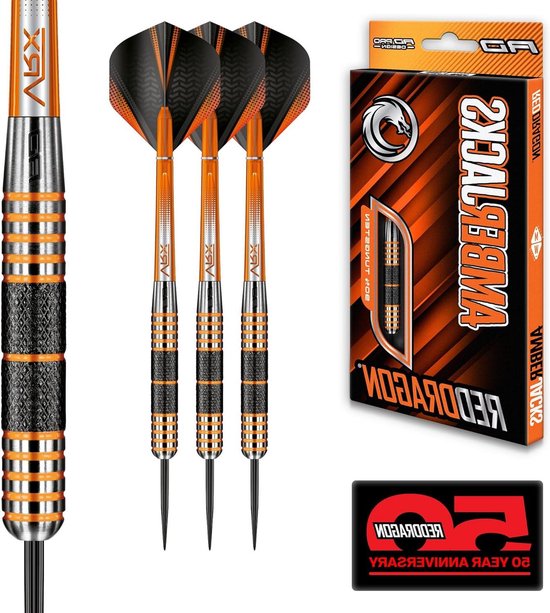 Tungsten Steeltip Pijlen - Professionele Set - Precisie Werpen - 90% Wolfraam Materiaal - 30 gram - Zwart oranje