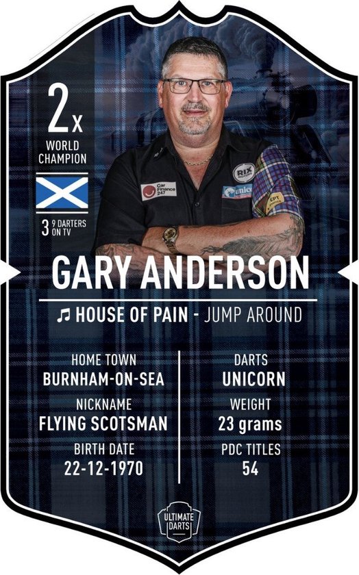 Ultimate Darts Card Gary Anderson - Darts van Ultimate